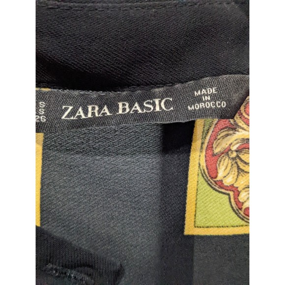 ZARA | Floral Scarf Button Down Shirt Dress Sheer Tunic Size: Small - Picture 8 of 9